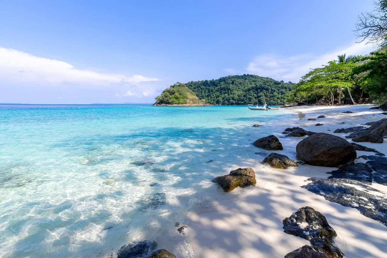 Secluded bay with crystal-clear water